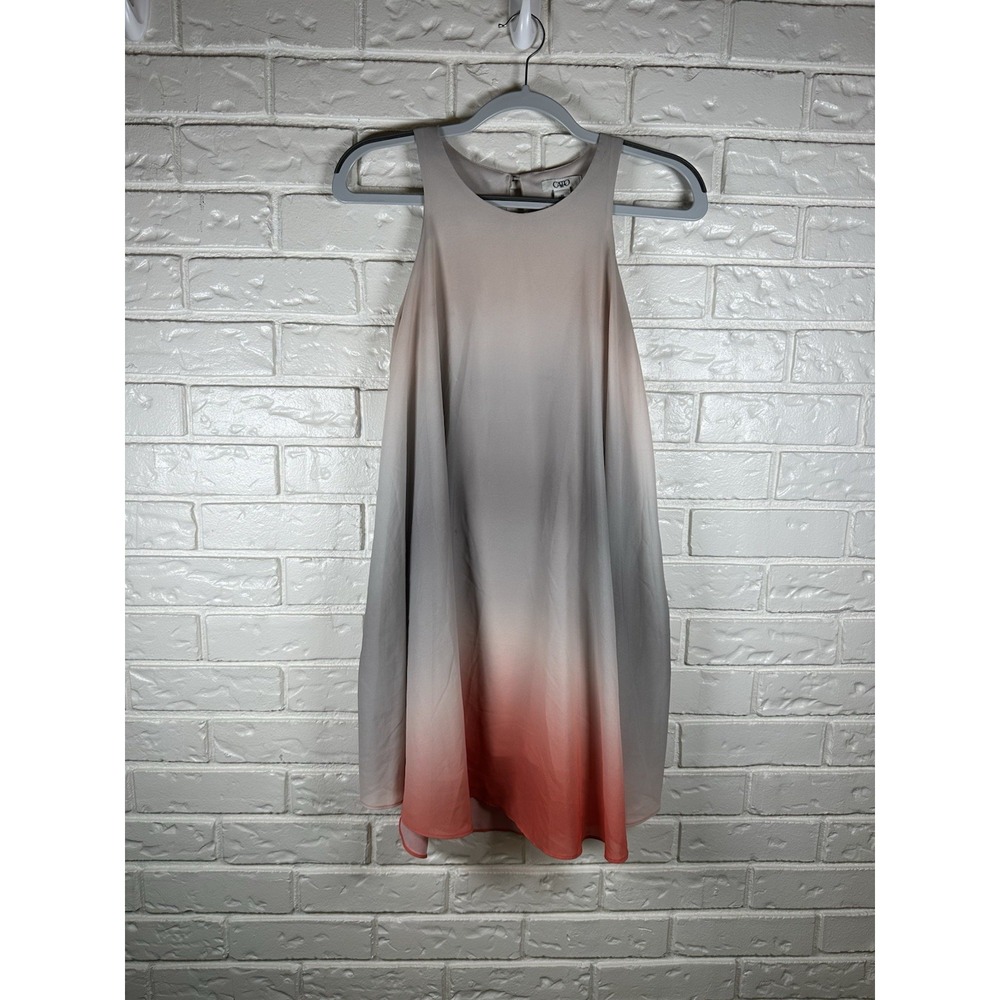 Cato XS Ombre Swing Dress Pink Gray Sleeveless Shift Dress Boho Flowy